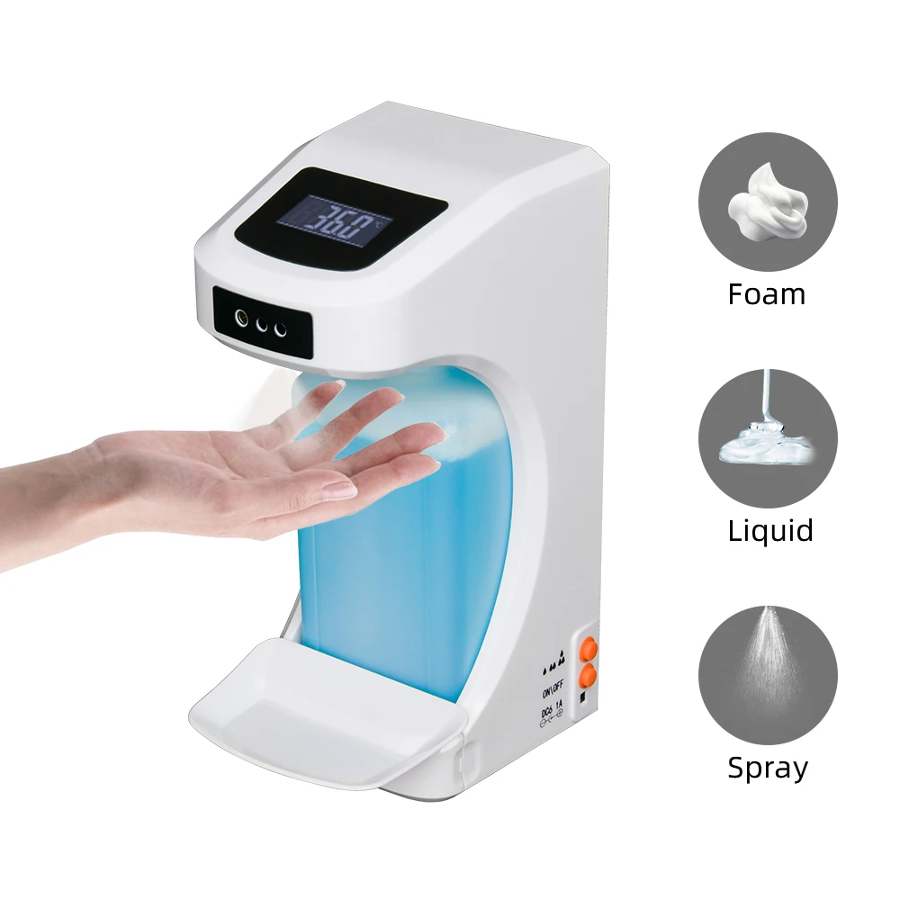Smart Sensor Hand Alcohol Sanitizer Dispenser Touchless Automatic Hand Sanitizer Dispenser With Thermometer Measure