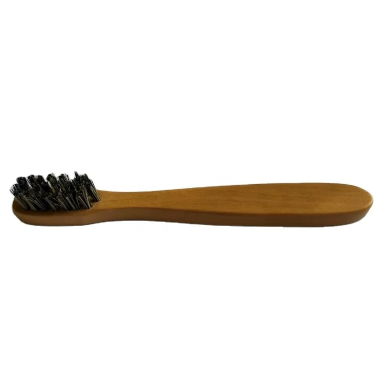 Factory Wholesale Customized Long Wooden Handle Sneaker Shoe Cleaning Polishing Shining Dust Removal Brush Shoe Edge Brush