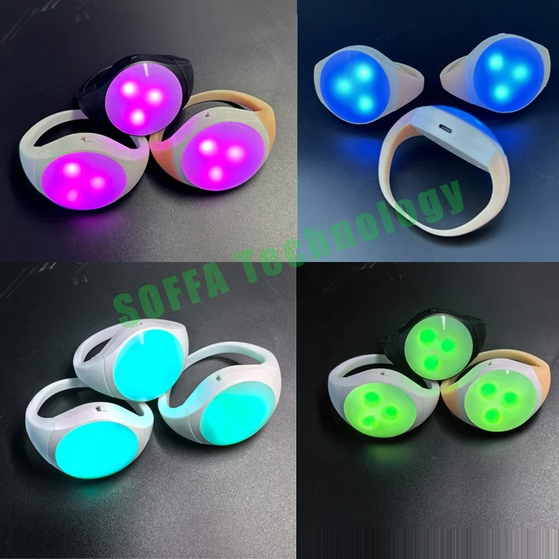 event led bracelet control dmx wifi controller rgb led bracelet personalized led music controller bracelets