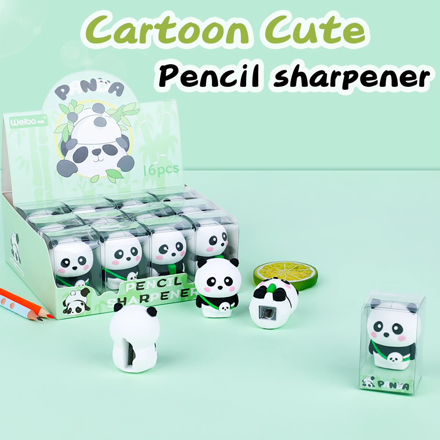 Creative cartoon pencil sharpener small cute Panda shape children student stationery pencil sharpener for kids