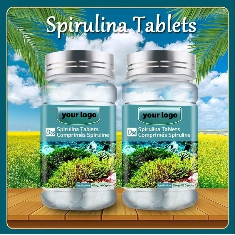 Premium Spirulina Capsules Phycocyanin Healthcare Supplement Vitamins Extract Softgel Spirulina Tablet Organic