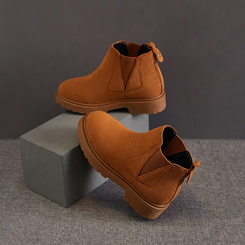 
2019 winter PU leather sleeve simier waterproof pink baby girl kids ankle snow boots 