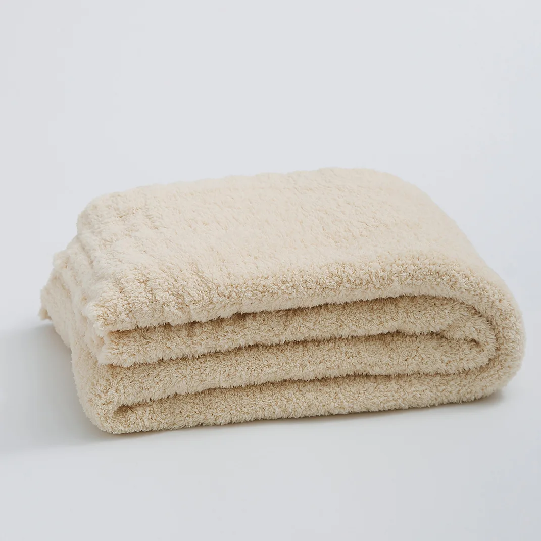 High Quality Winter Microfiber Fluffy Throw Knit Blanket For Sofa and Bed