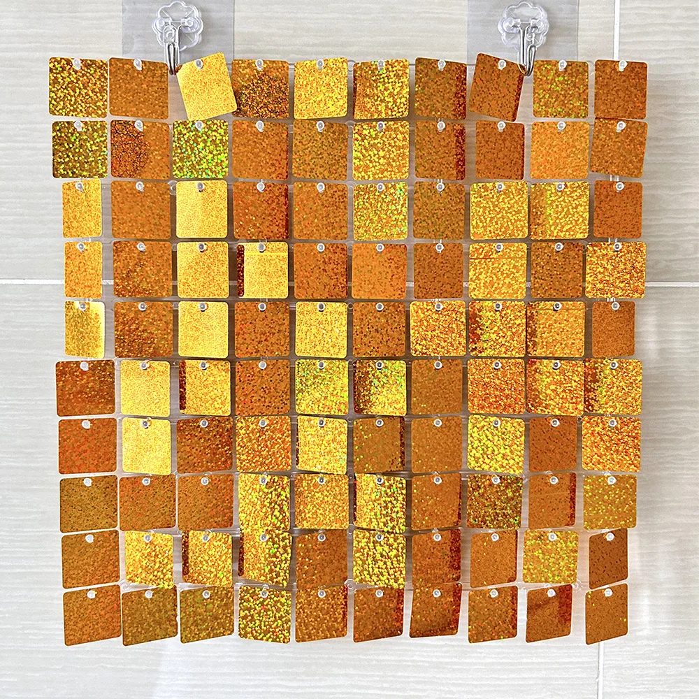 Party Wedding Supplies Sequin Glitter 3D Gold Silver Shiny Shimmer Sequin Wall Panel Decoration Backdrop