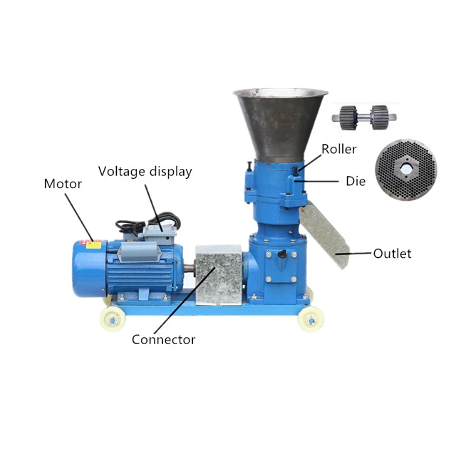 small mini poultry chicken chick fish pig goat cattle cat animal pellet making pelletizer mill feed processing machine
