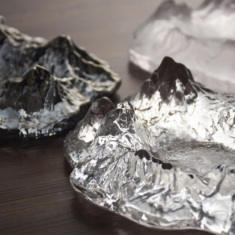 Creative Mount Fuji Ashtray Office Bar Hotel Glass Glacier Ashtray White Crystal Ashtray For Mens Birthday Gift