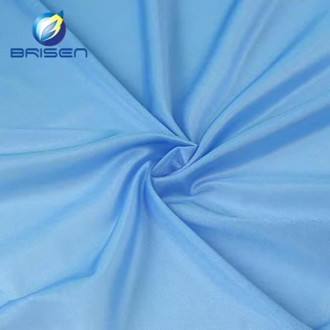 Soft Breathable Blue Textile Thin Scuba Fabrics For Dress