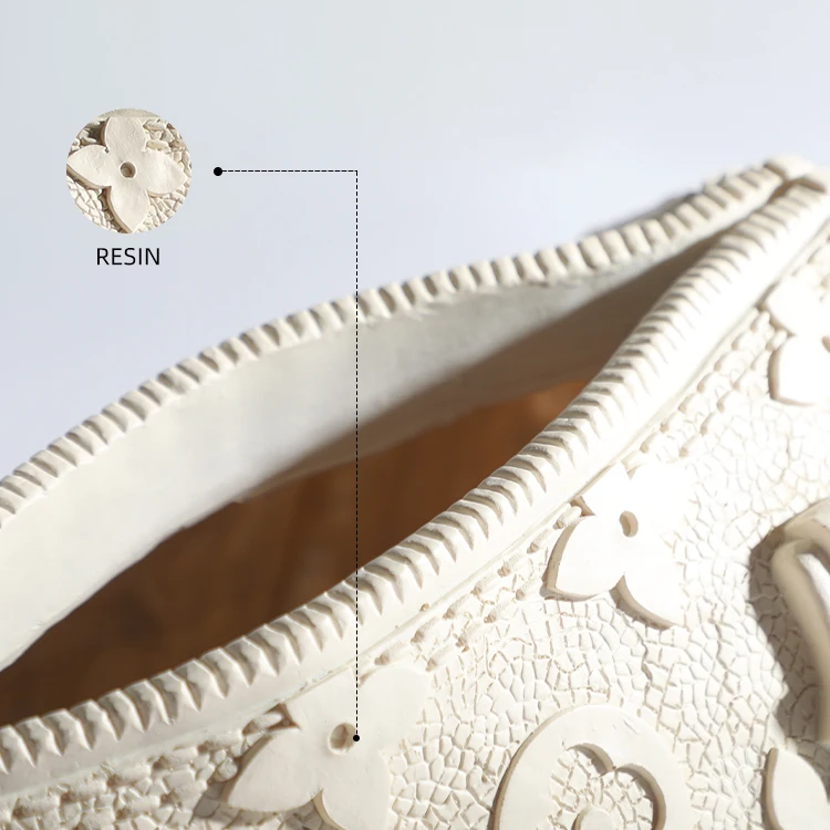Custom Ceramic Carved Bag Vase Decoration Flower Pot Vase For Home Decor Modern Nordic Resin Centerpieces Vase Wedding