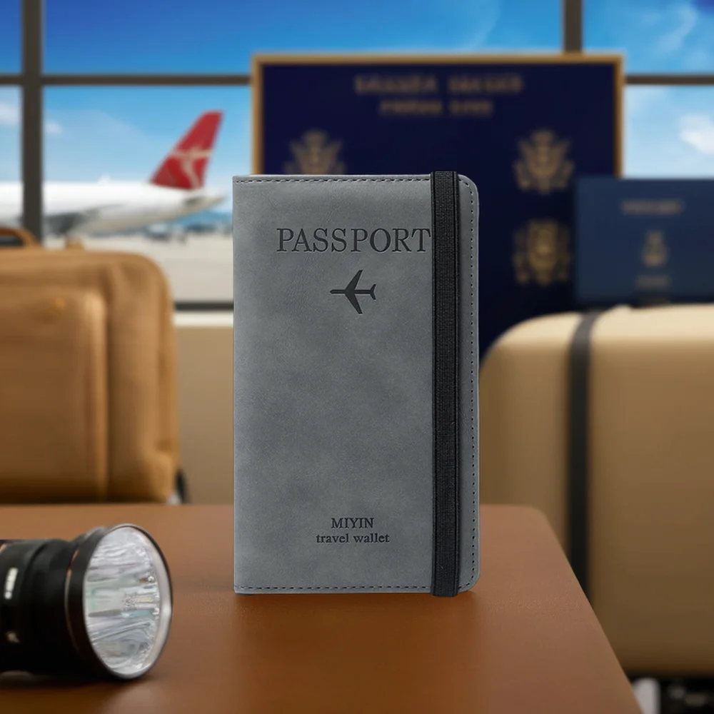 RFID Anti-Theft Storage Bag Waterproof Leather PU Fashionable Lady Style for Passport Money Ticket Documents Travel