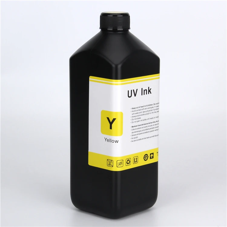 1L Environnemental Cyan Magenta Yellow Black White Hard Bulk UV Ink for Xaar Printhead for Apollo for Toyo Glass Matt Printing