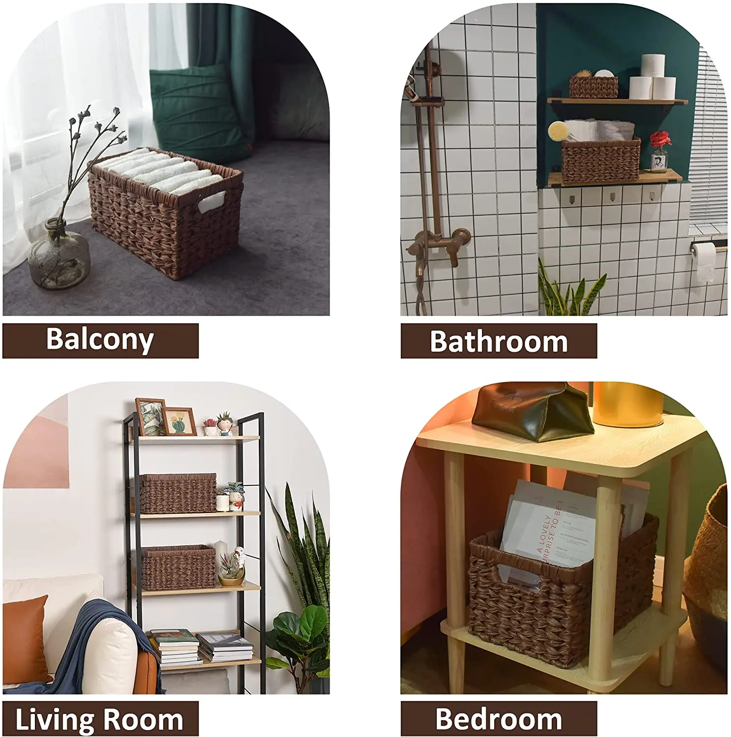 Высококачественные пластиковые плетеные корзины ручной работы из гиацинта для хранения морских водорослей