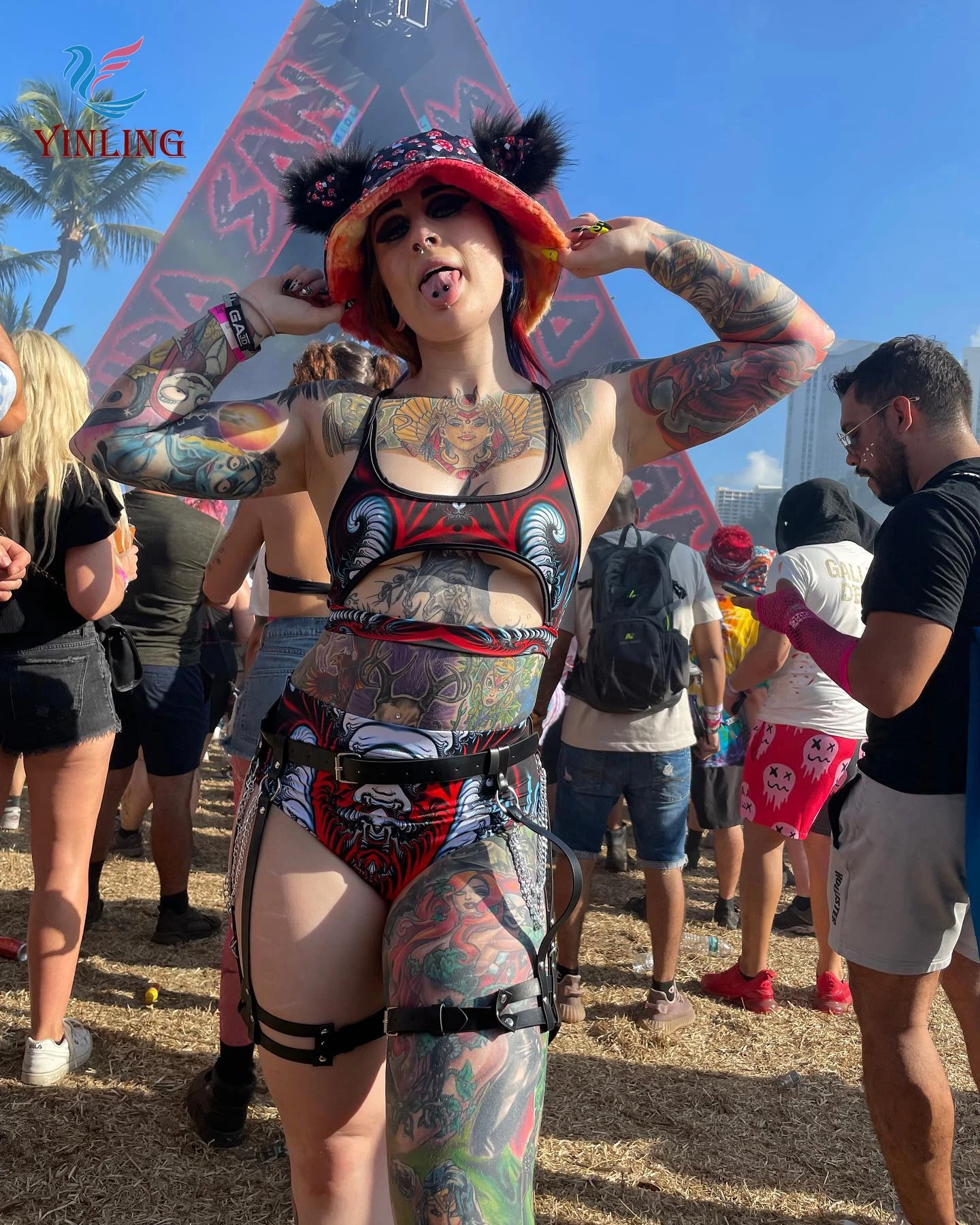 Wholesale Exotic Dance Wear Sets Sexy New Print Custom Clothes Stage & Dance Wear Ghost