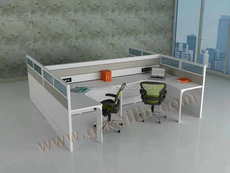 Newest green material modular staff employee Office Desks cubicle 4 person modern office workstation