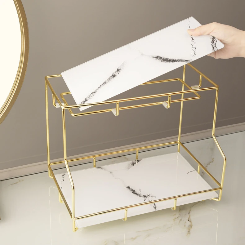 Storage Holders Gold Modern Luxury Nordic Furniture Storage Rack Shelves Bathroom Shelf Storage Organizer Holders For Bathroom