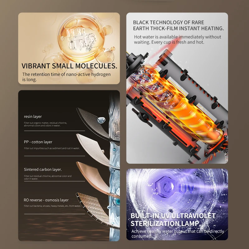 Multi-function  smart  automatic Hydrogen rich Water Generator  ro  water filters 75G