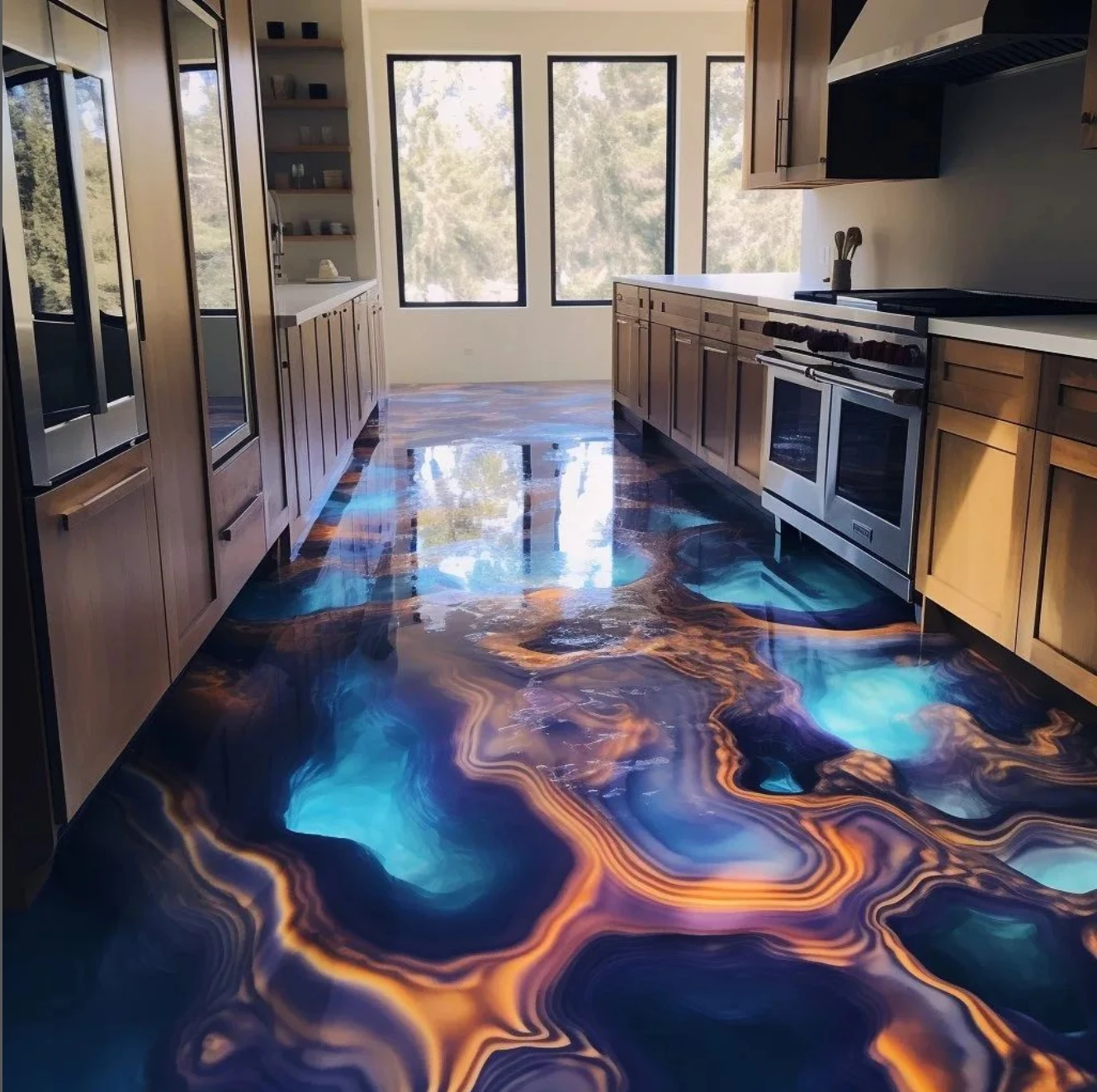 Factory Supply Directly Transparent Top Quality 3D Metallic Epoxy Paint Epoxy Floor Coating