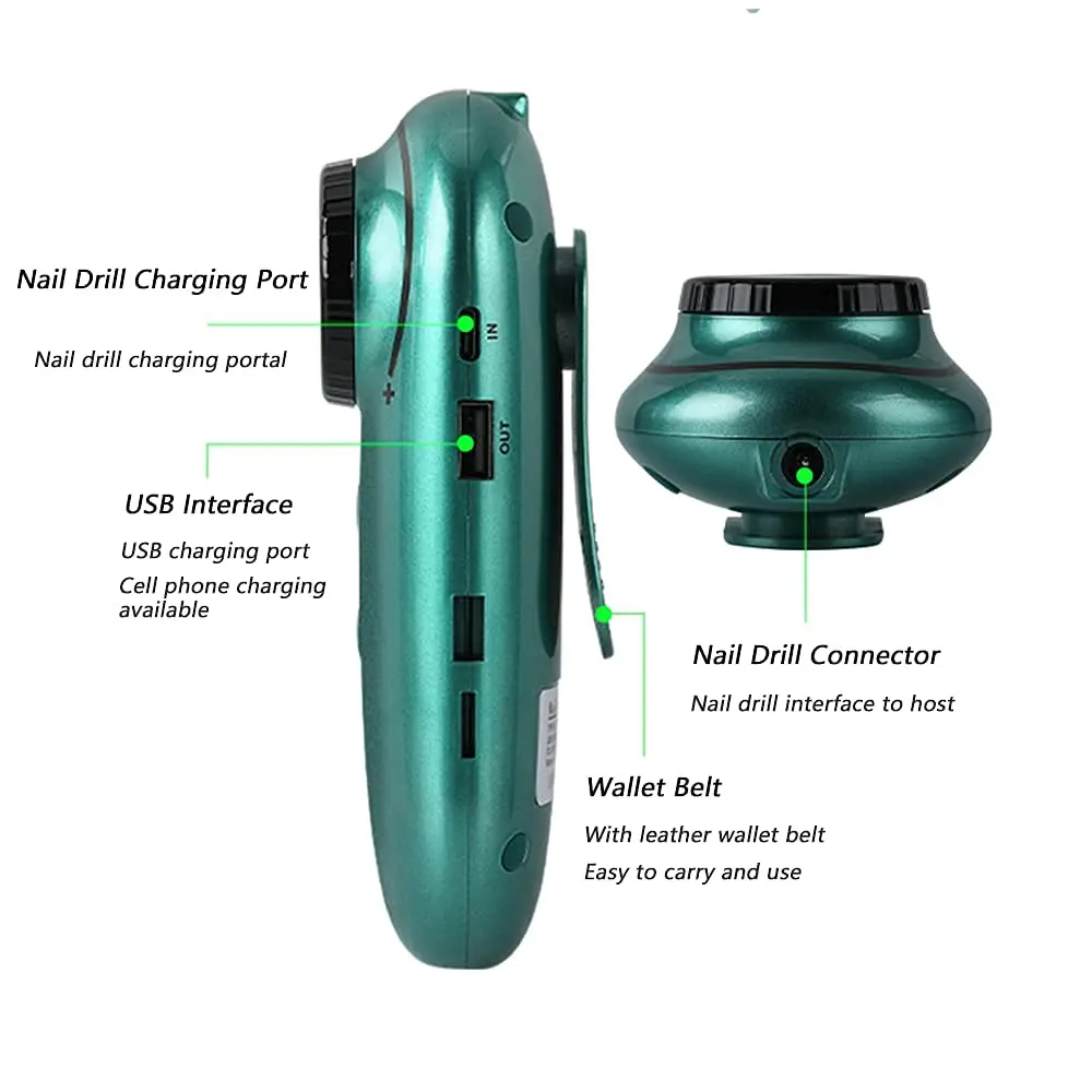 Portable Electric Nail Drill Professional Rechargeable 30000RPM USB Nail Drill For Manicure Pedicure Polishing Tools