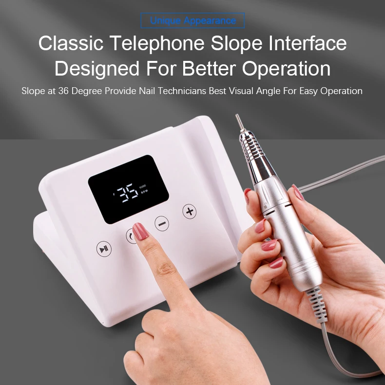 Hot Sale Rechargeable Portable Nail Drill Machine For Nail Art Salon Electric Nail Drill 35000 Rpm File Polish Machine Kit Set