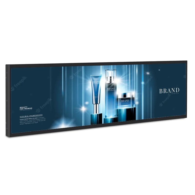 Samidisplay Oem настраивает цифровые вывески рекламный плеер полка край супермаркет ультра широкий ЖК-дисплей растянутый бар видео дисплей