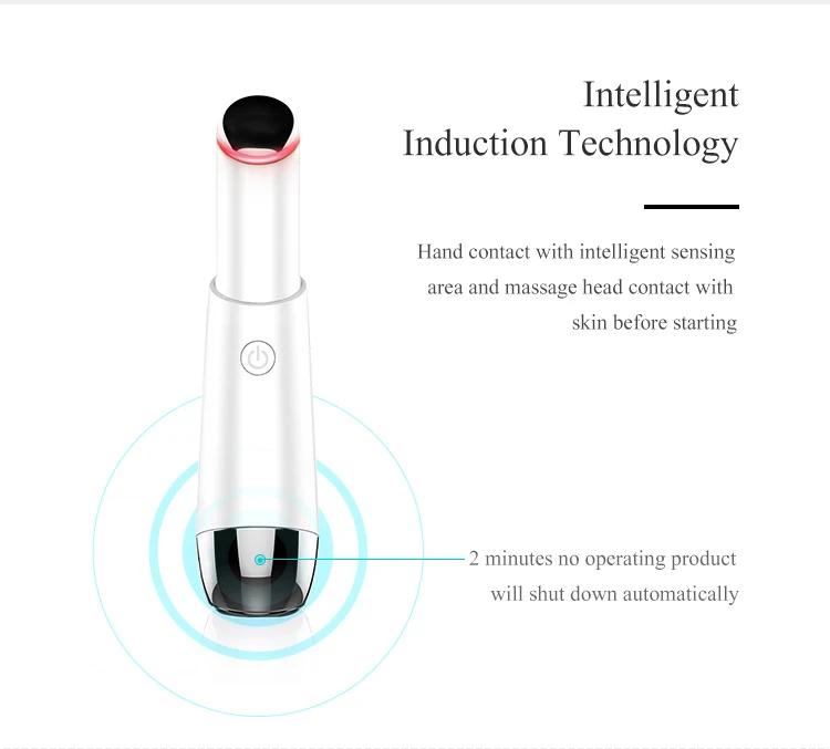 High Frequency blue and red light eye massager wand vibration heated eye care beauty device
