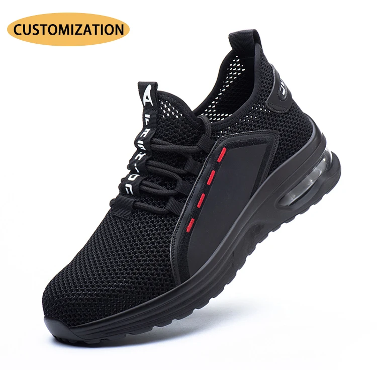 2024 Custom Professional Steel Toe Sports Safety Shoe Breathable High Quality Fly Weaving Safety Sport Shoes