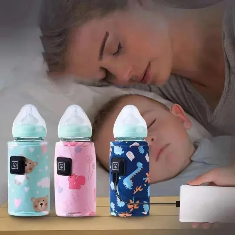 USB Baby Nursing Bottle Heater Portable Milk Bottle Insulation Sleeve Outdoor Winter Milk Thermostat Heating Bag for Home Travel
