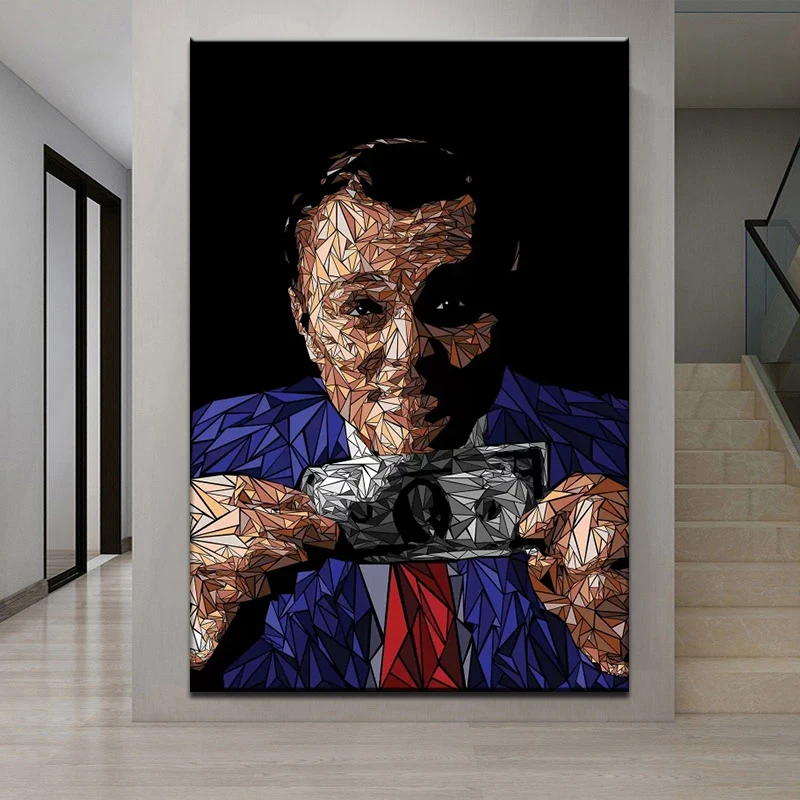 Leonardo Dicaprio Money  Wall Art Decor for Home Living Room Bedroom Dollars Tableau Posters Prints  Pictures Canvas Paintings