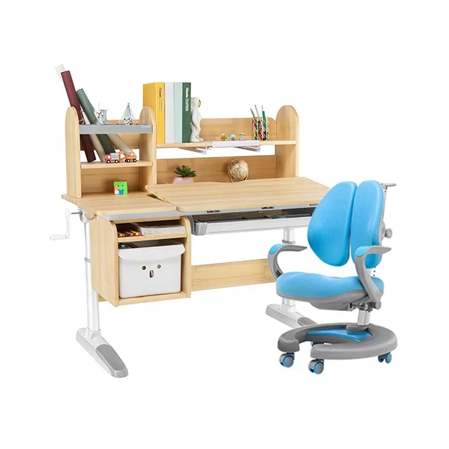 IGROW study desk with bookshelf kids children table chair ergonomic kids study desk desk and chair