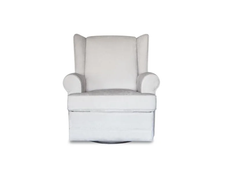 Modern style soft fabric glider with swivel recliner chair