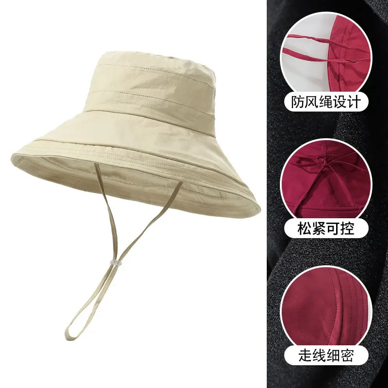 Breathable Wide Brim bucket Hat Outdoor Sun Protection Safari Mens Bucket Hats Travel fishing cap bucket hat wiht custom logo