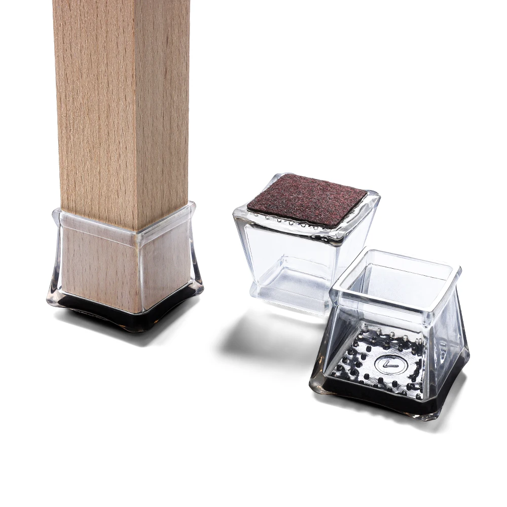 Elastic Silicone Chair Leg Cover Floor Protectors Covers With Felt Bottom