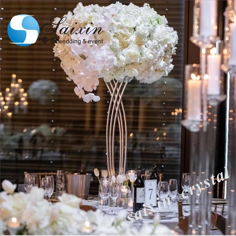 Новое поступление, Золотой металлический крест для свадебного стола, Цветочная стойка, центральные части