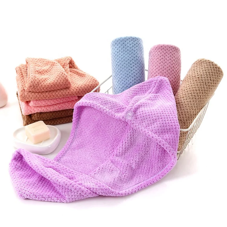 
Free Microfiber Women Elastic Hair drying turban twist hair towel 