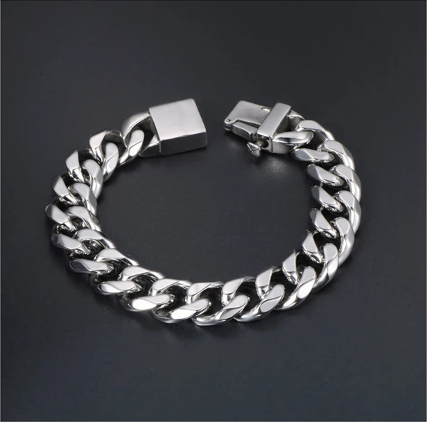 
Hot Selling Good Quality Designer Metal Punk Bracelet Men Stainless Steel 