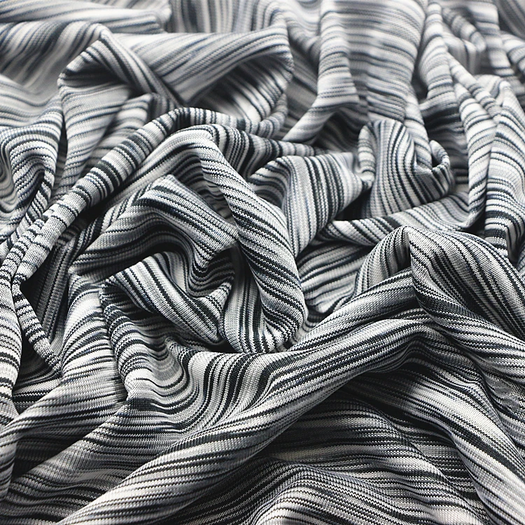 Knit Jersey Rapid Heather Wick Quick Dry Fit Polyester Spandex Elastic Space Dyed Single Jersey Fabric for T-shirt Sportswear