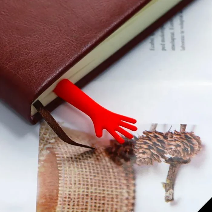 Customized Eco friendly bookmark stationery creativity 3D finger silicone bookmark