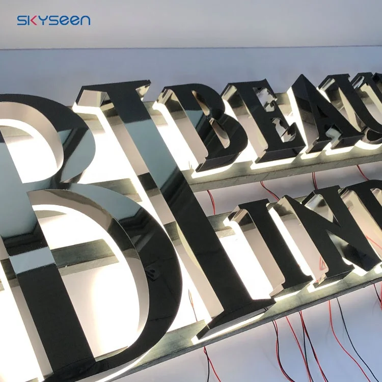 Водонепроницаемая металлическая Светодиодная подсветка с буквами 3d из нержавеющей стали