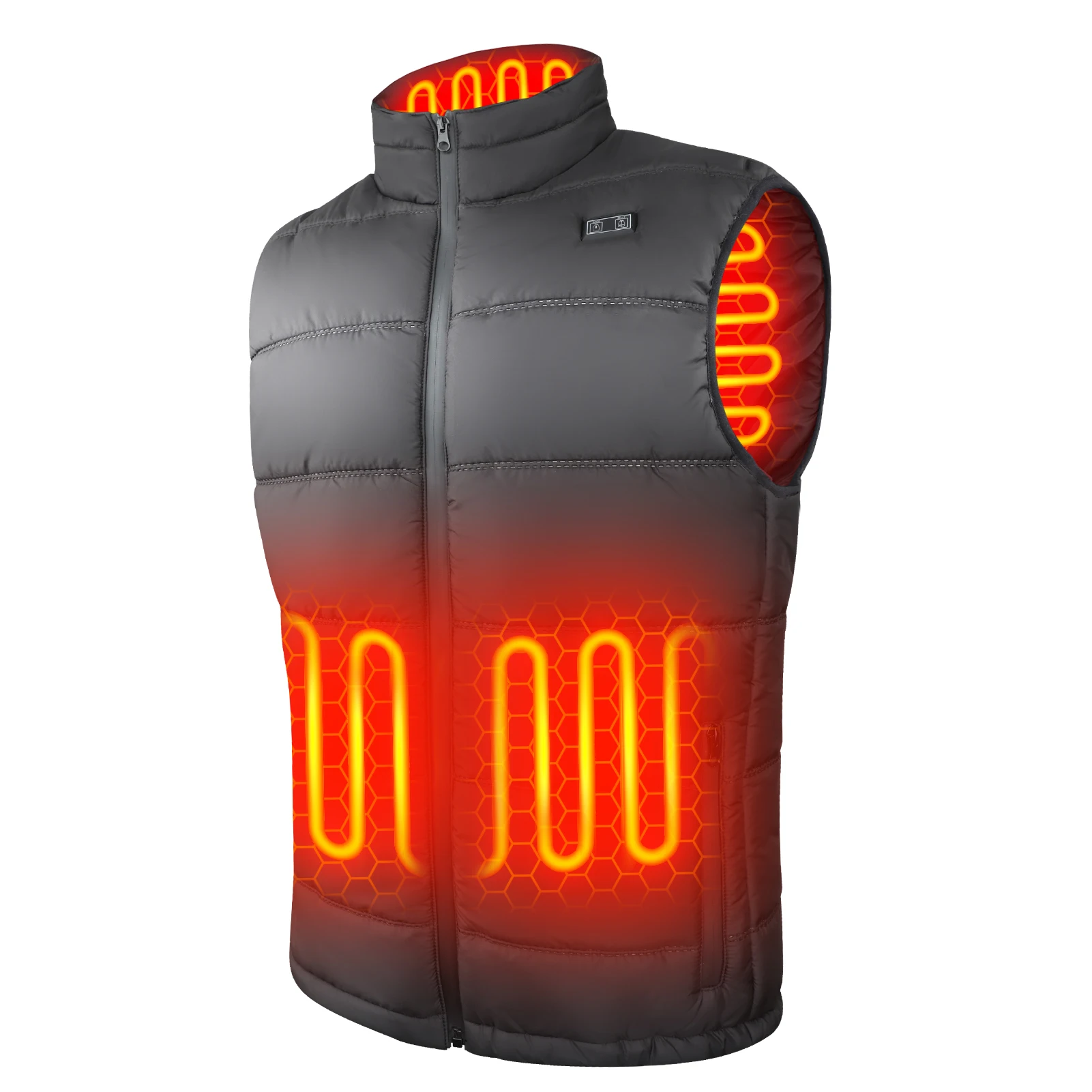 Stock Electric Heating Vest Unisex Winter Outdoor Warm Washable 7.4V Rechargeable Battery Heated Down Vest For Men And Women