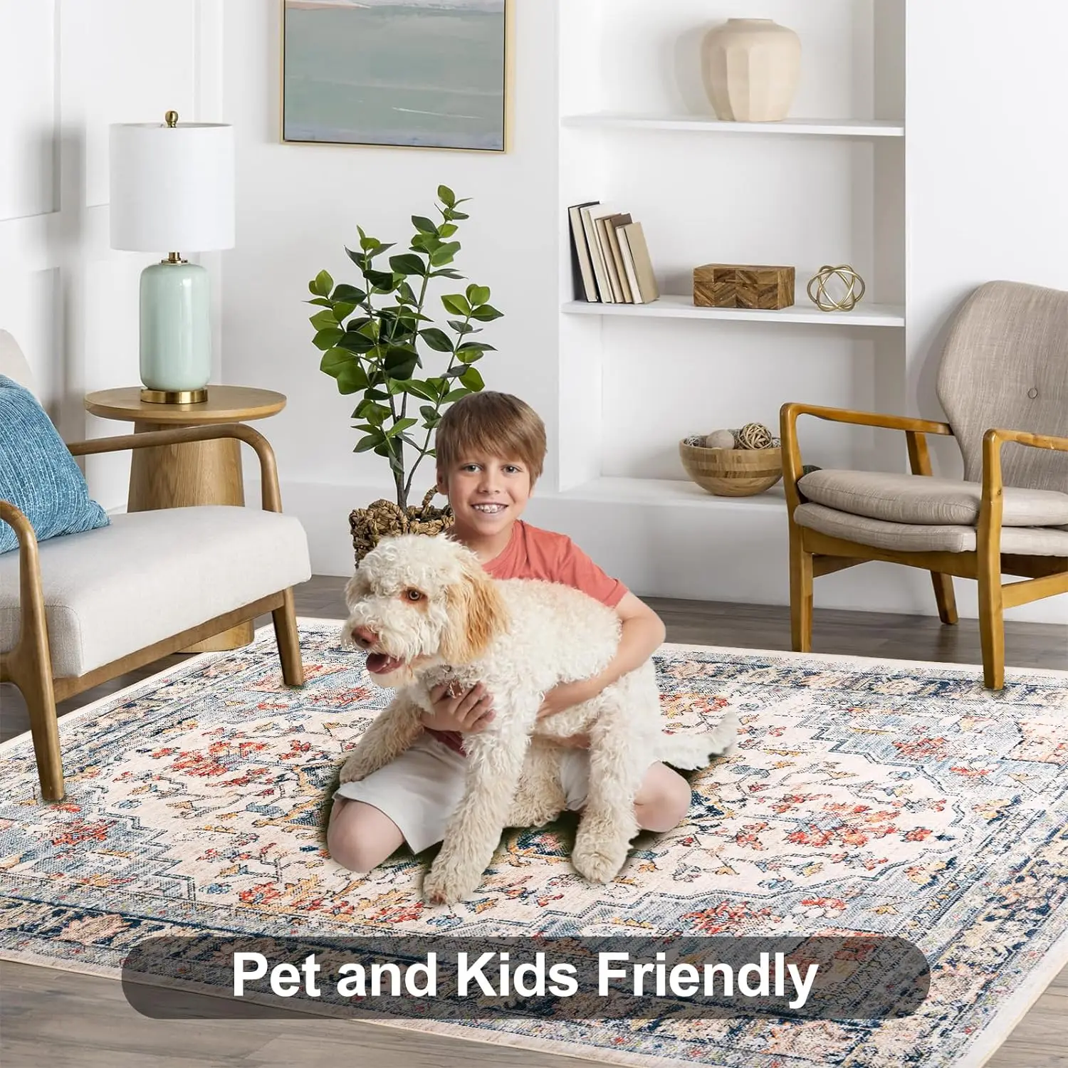 Skymoving New Custom Printed Design Machine Washable Non-Slip Area Rug Carpet Foldable Large Area Rugs for Living Room Bedroom