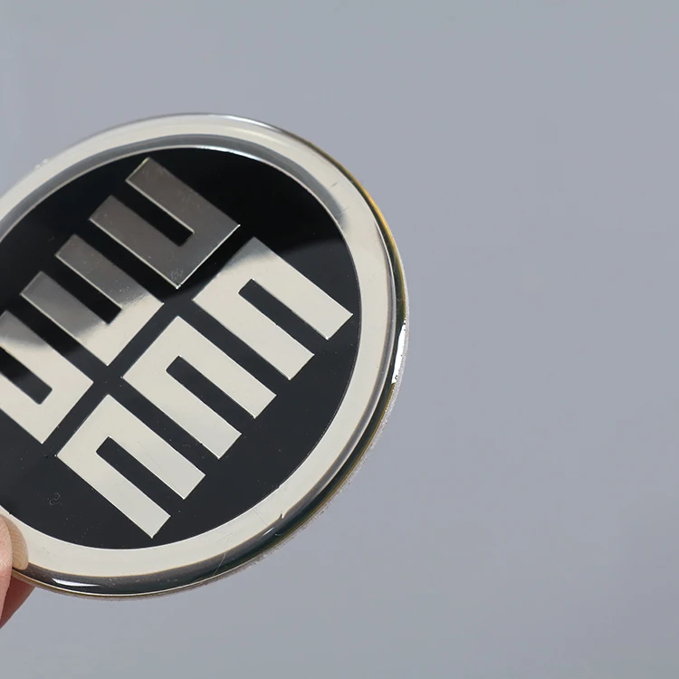 Auto Car Silver Chrome Black Emblem Badge Sticker Key Chain Light Car Door Logo