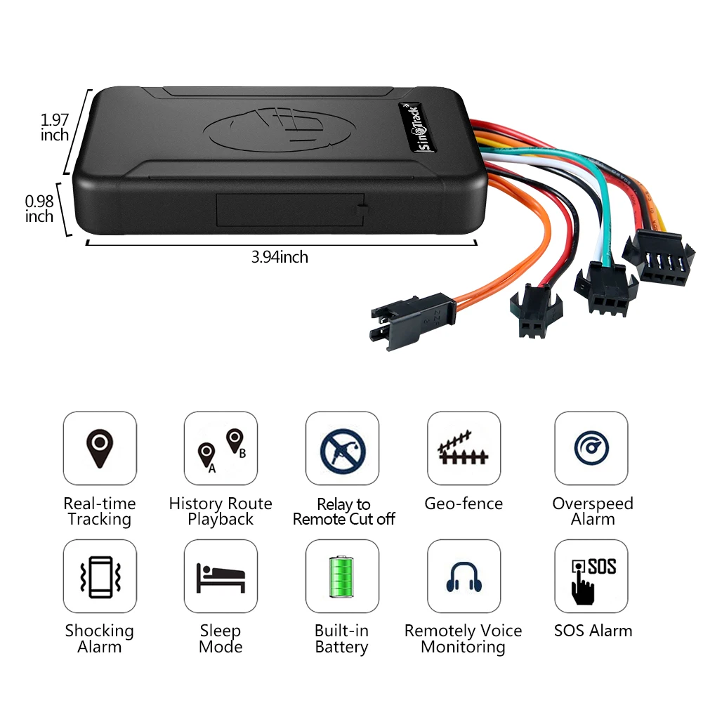 SinoTrack ST-906 Relay SOS Remote Call Anti Theft System Vehicle GPS Tracker For Fleet Management