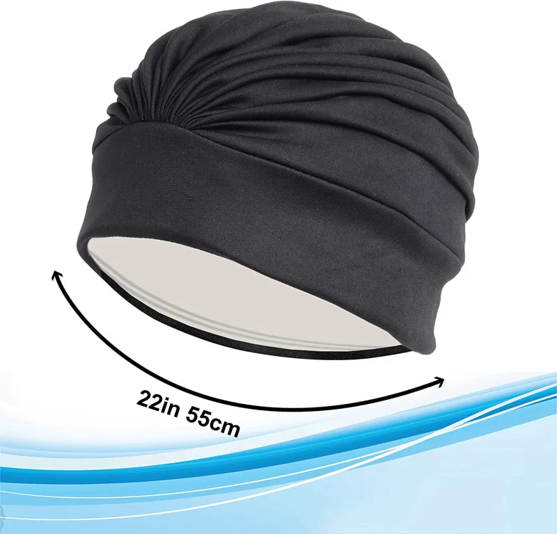 Satin Oxford cloth Double Layer Waterproof Reusable Hair Cap for Women Long Hair Extra Large Shower swimming bonnet