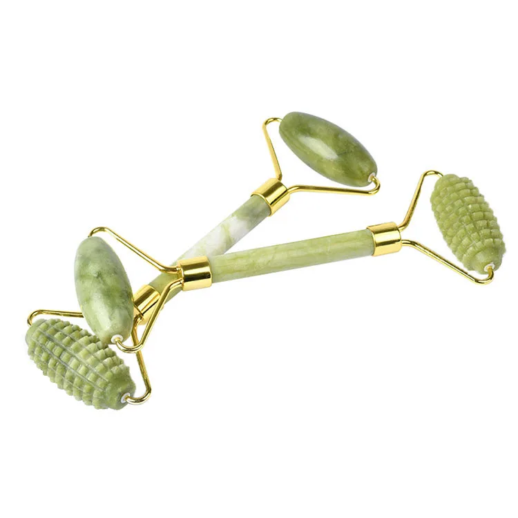 100% Natural Xiuyan Jade Stone Facial Fitness Beauty Jaderoller Spiked Head Faceroller