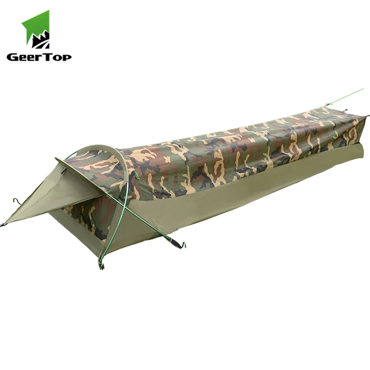 Geertop One man person touch air canvas bag camping swag bivy tent