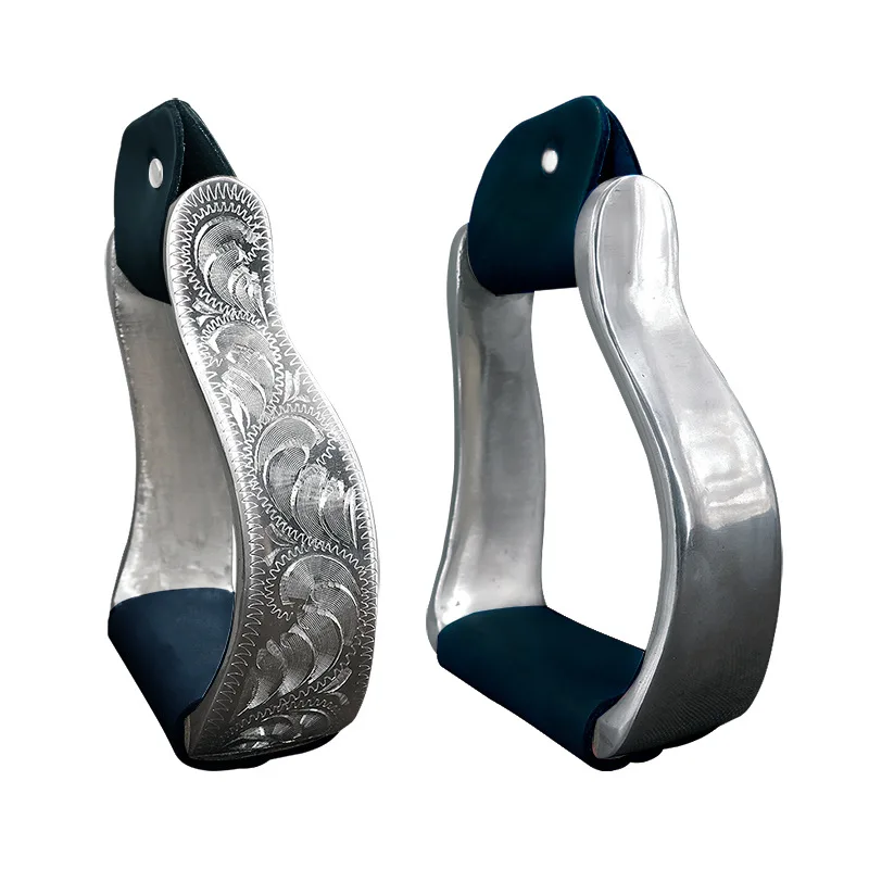 Western Horse Riding  Aluminum Visalia Stirrups Tack Horse  Stirrups Equipment Saddle With Rubber or Iron Pad