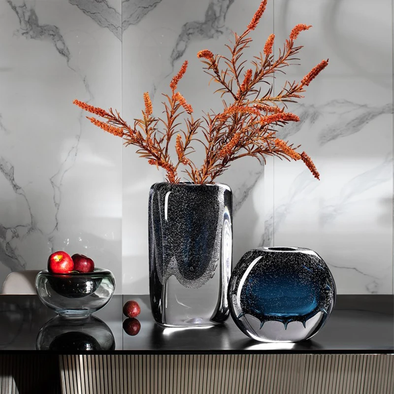 Spot light luxury decorative crystal bubble glass bowl mini glass vase home decoration transparent hydroponic vase