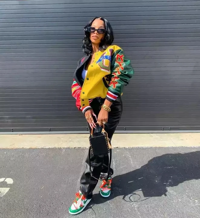 Winter Wool Hip Hop Custom Embroidery Leather Sleeves Letterman Cropped Bomber Varsity Jacket Women