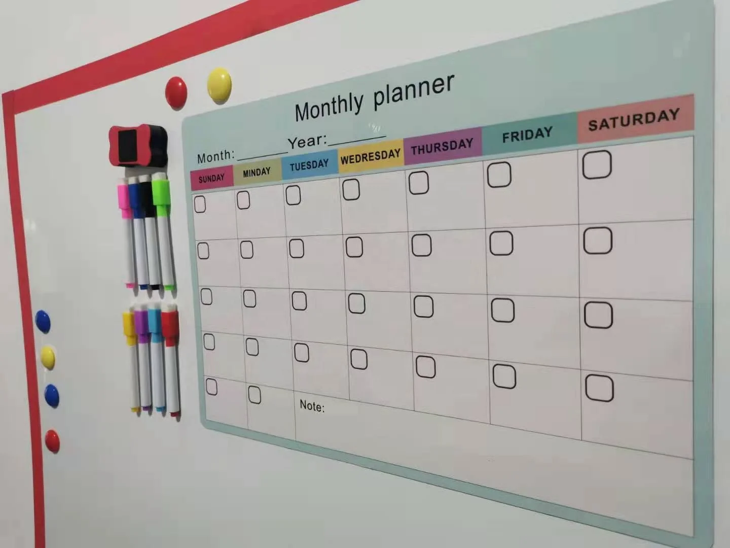 Custom Made Personalised Magnetic dry erase Calendar Fridge Magnets