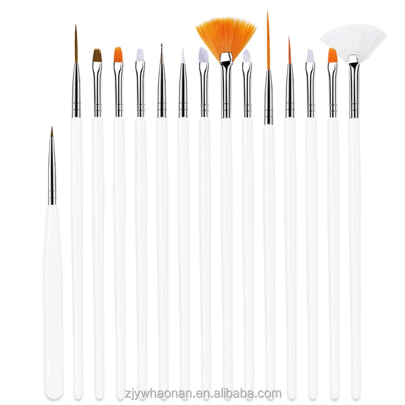 Nail Supplies 15Pcs Liner Drawing Pen Set  Nail Art Brush Set Acrylic Brush UV Gel Painting Nail Art Nylon Hair Brush set