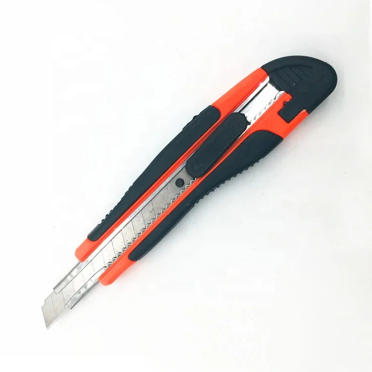 high precision Utility Knife , Lockable Box Cutters with flat brake block  Ergonomic Grip, and Replacement blade